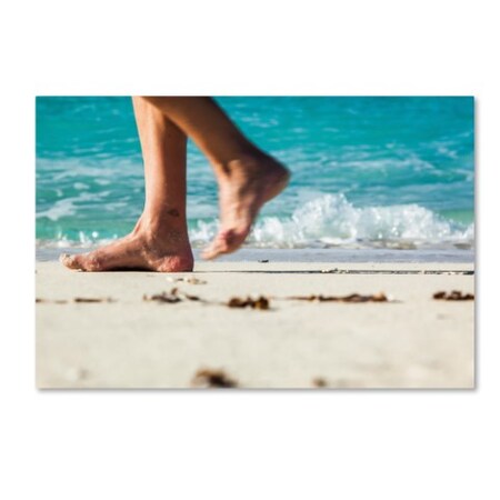 Trademark Fine Art Yale Gurney 'Walking The Beach' Canvas Art, 12x19 YG7172-C1219GG